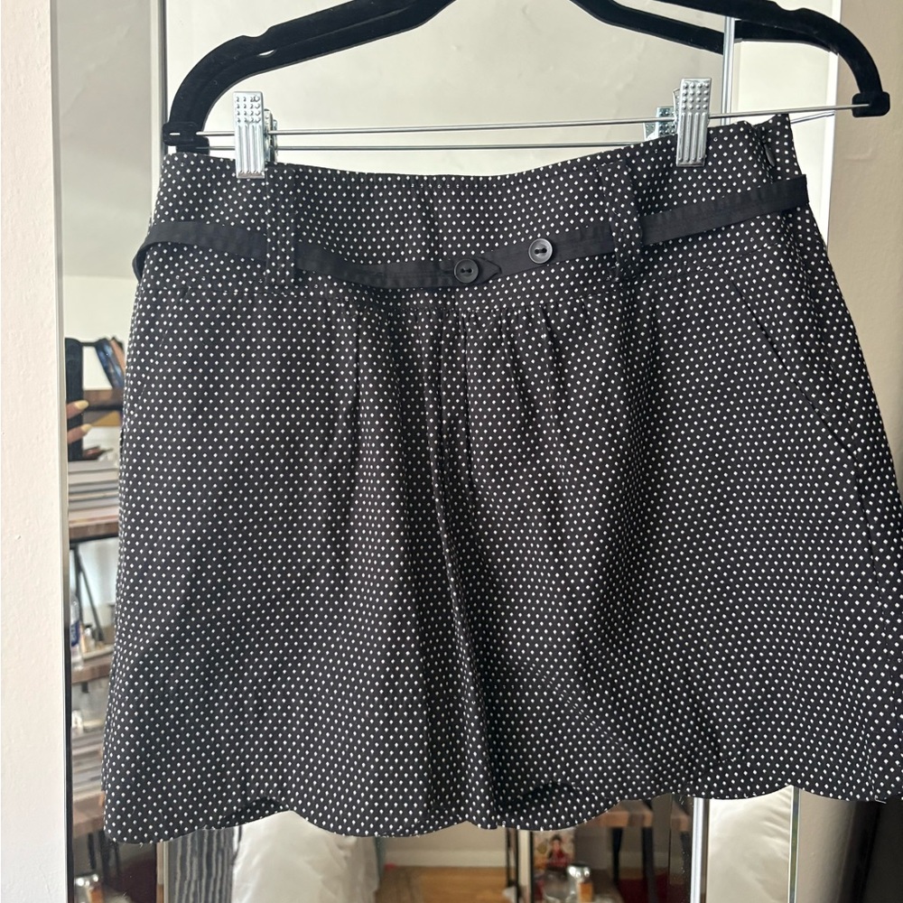 BCBG Polka Dot Black Skirt